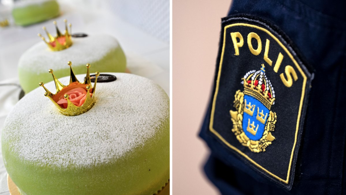 En polisstudent i Växjö tryckte en tårta i en kurskamrats ansikte och sedan slog en annan på rumpan.